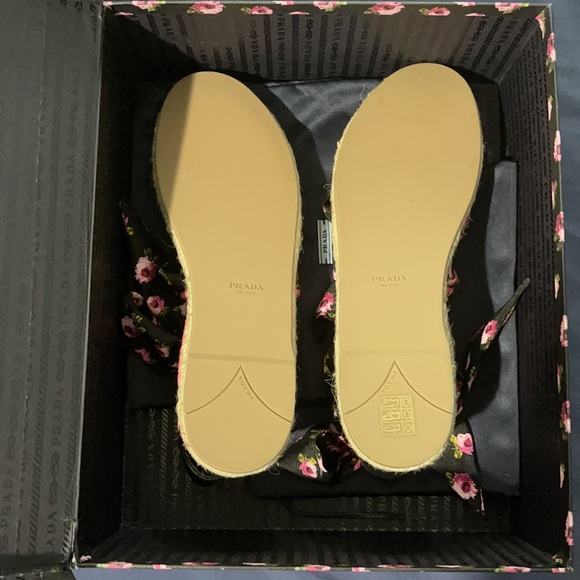 PRADA Floral Scarf Tie Espadrille Sandals - Picture 4 of 4
